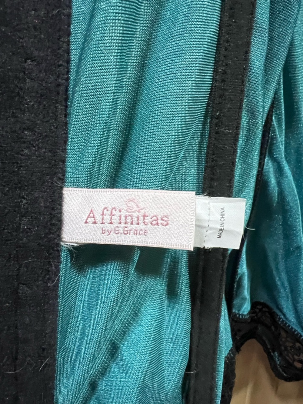 Affinitas Black and Teal Lace Bustier Bra - Picture 4 of 5